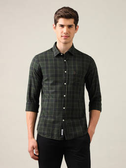 U.S. POLO ASSN. - Green Tartan Checked Tailored Fit Shirt