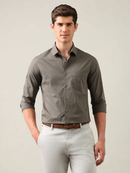 U.S. POLO ASSN. - Brown Tailored Fit Regular Shirt