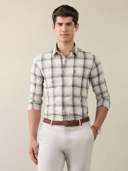 U.S. POLO ASSN. - White Twill Grid Tattersall Checked Shirt