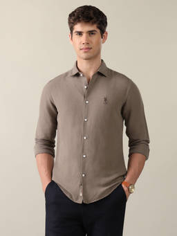 U.S. Polo Assn. Denim Co. - Brown Solid Regular Fit Shirt