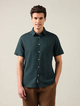 U.S. POLO ASSN. - Green Tailored Fit Regular Shirt