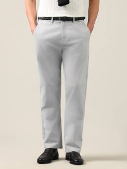 U.S. POLO ASSN. - Grey Riley Straight Fit Twill Trousers