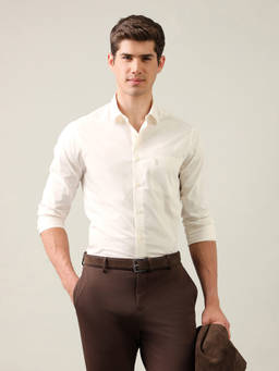 U.S. POLO ASSN. - White Tailored Fit Regular Shirt