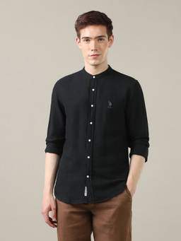 U.S. Polo Assn. Denim Co. - Black Solid Regular Fit Shirt