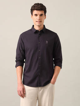 U.S. Polo Assn. Denim Co. - Purple Solid Regular Fit Shirt