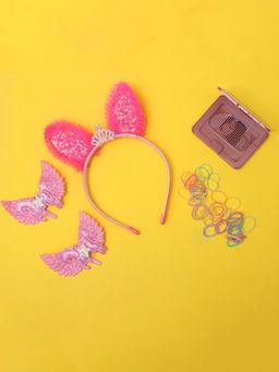 ilearnngrow - Princess Hair Accessories Set of 6- Pink