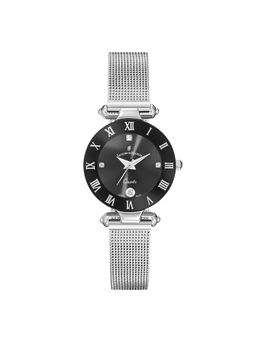 Jacques Du Manior - Coupole Mesh Swiss Made Analogue Black Round Dial Womens Watch- Rcm.46