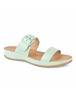 ROCIA - Green Women Solid Patent Casual Sandals