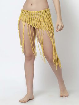 Velvery - Women Yellow Self Design Sarong