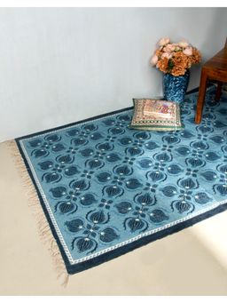 Fabindia - Blue Printed Cotton Dhurrie