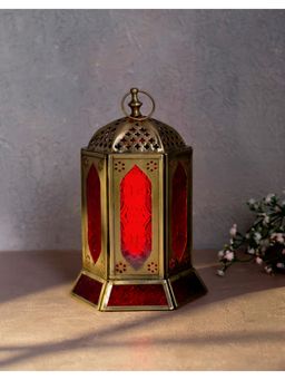 Fabindia - Red Glass Table Lantern