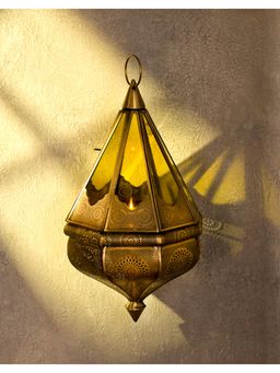 Fabindia - Yellow Glass Hanging Lantern