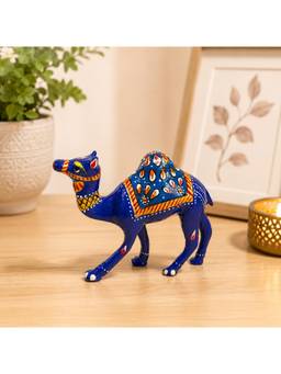 eCraftIndia - Handcrafted Blue Camel Decorative Showpiece for Home Decor