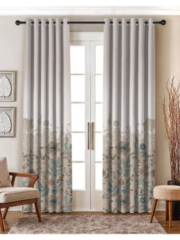 CASABLEU - Elara Mushroom Grey Whiteout Room Darkening Curtains (Pack Of 2)