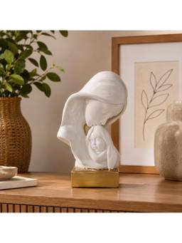 eCraftIndia - White Mother and Child Decorative Showpiece Statue