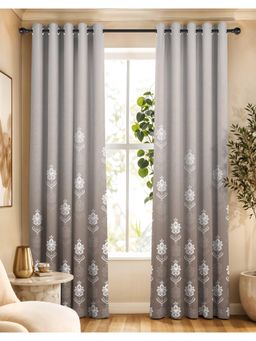 CASABLEU - Nayra Taupe Whiteout Room Darkening Curtains (Pack Of 2)