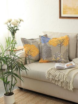 House This - Cushion Cover Saptaparni Yellow (Pack of 2)
