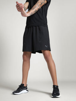 Puma - Black Solid Fitted Fit Shorts