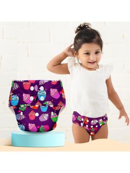 Superbottoms - Unisex Cupcake Purple Reusable Cloth Diaper