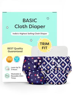 Superbottoms - Unisex Bluestar & Tie Dye Multi-Color Reusable Cloth Diapers (Pack of 2)