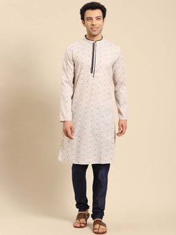 Amodh by Kisah - Men Beige Kurta (Set of 2)