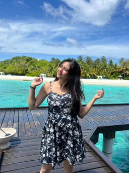 MISS MOSA BY AKANKSHA - Gina Black Floral Mini Dress