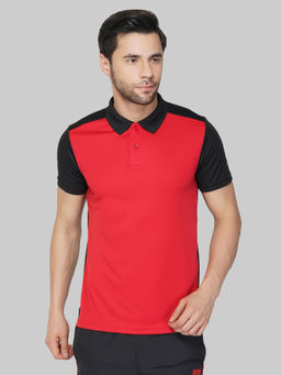 Vector X - Red Polyester Regular Fit Sports Polo T-shirt For Men