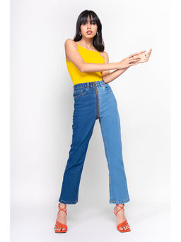 FREAKINS - Two-tone Straight Fit Jeans