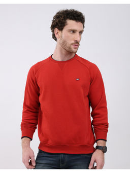 Monte Carlo - Men Red Regular Fit Round Neck Solid Pull On Full Sleeve Sweatshirt