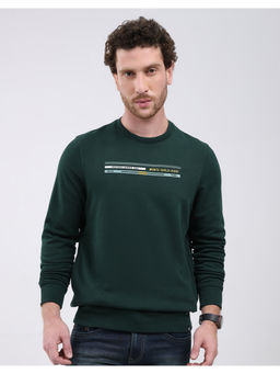 Monte Carlo - Men Green Regular Fit Round Neck Solid Pull On Full Sleeve Sweatshirt