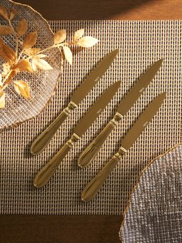 Pure Home + Living - Set Of 4 Gold Victorian Dinner Knives