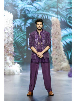 Nirmooha - Purple Crepe Straight Pant