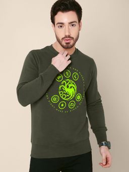 Free Authority - Young Men House of Dragon Printed Olive Sweatshirt