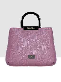 ESBEDA - Pink Color Woven Texture Pu Material Medium Handbag For Women