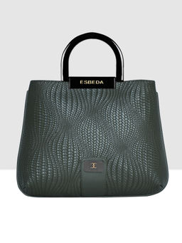 ESBEDA - Olive Color Woven Texture Pu Material Medium Handbag For Women