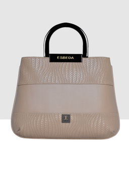 ESBEDA - Beige Color Texture Pu Material Medium Handbag For Women