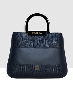 ESBEDA - Black Color Texture Pu Material Medium Handbag For Women