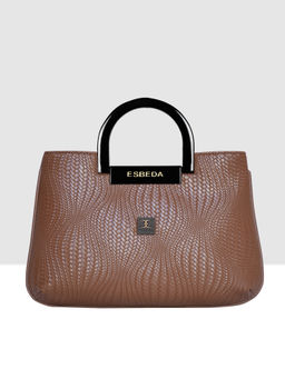 ESBEDA - Tan Color Woven Texture Medium Handbag For Women