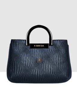 ESBEDA - Navy Blue Color Woven Texture Medium Handbag For Women
