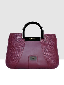 ESBEDA - Maroon Color Acrylic Top Handle Medium Handbag For Women