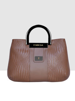 ESBEDA - Tan Color Texture Acrylic Top Handle Medium Handbag For Women