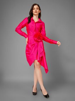 Attic Salt - Dramatic Pink Taffeta Dress