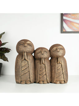 HomeTown - 3Monks Figurine, Bronze