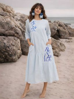 Dora Dori - Fit & Flare Dress with Patch Embroidery
