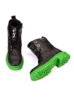 HOPUP - Rock Star 404 Blk Silver Snake Boots