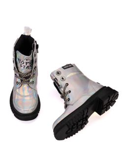 HOPUP - Rock Star 406 Silver Rainbow Boots