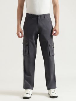 United Colors of Benetton - Men Grey Solid Straight Fit Cargo