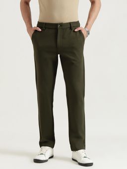 United Colors of Benetton - Men Olive Solid Slim Fit Trouser