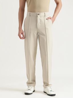 United Colors of Benetton - Men Beige Solid Straight Trouser