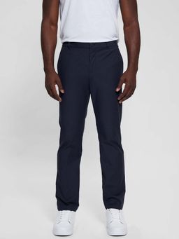 Guess - Men Navy Blue Solid Slim Fit Trouser